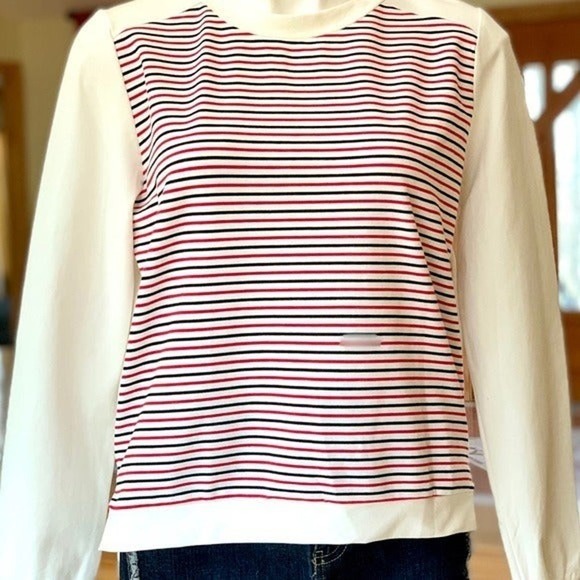 After Market Striped Hi Lo Sweatshirt Size Small - Picture 2 of 8